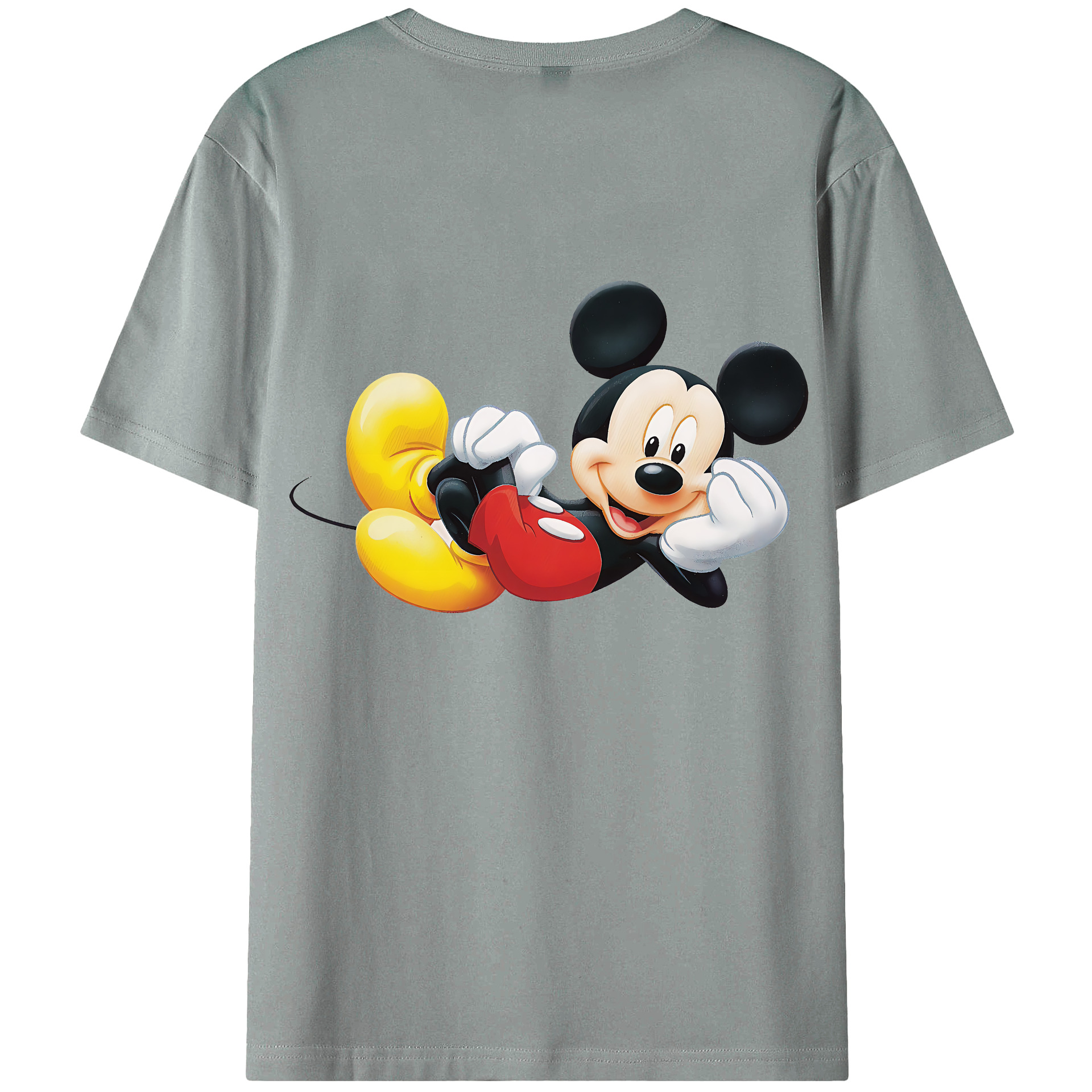 （画像用） ミッキーマウス Mickey Mouse 綿100％ メンズ半袖Tシャツ（バックプリント） 通気性